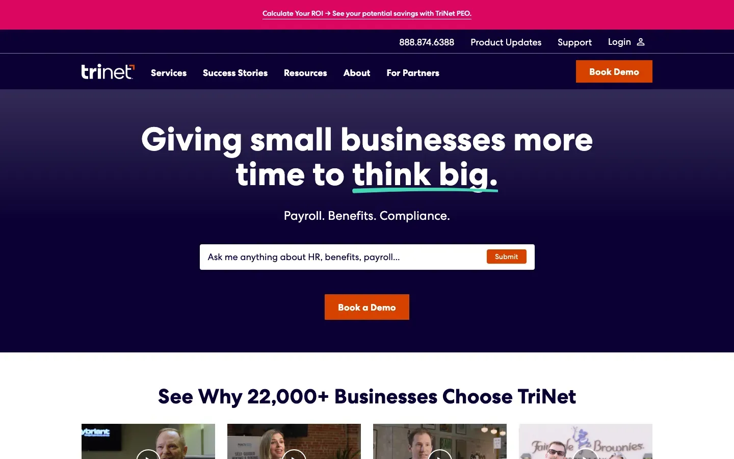 Homepage of TriNet