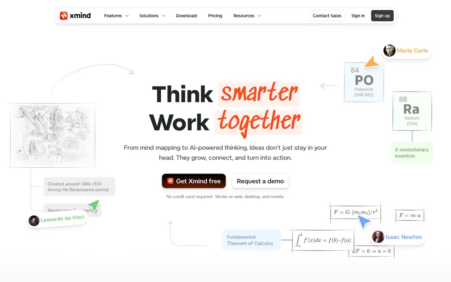 Homepage of Xmind