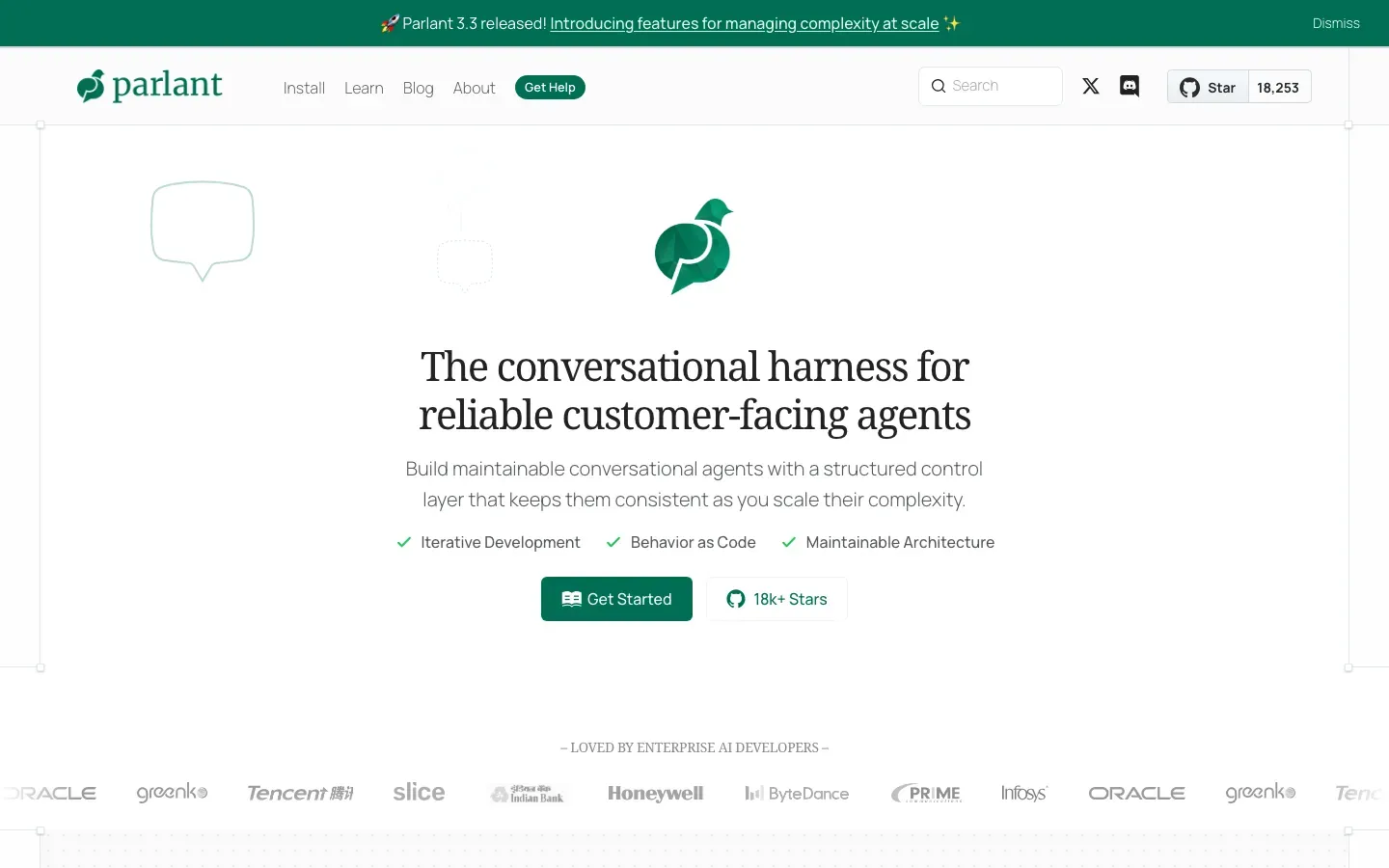 Homepage of Parlant